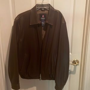 Medium Chaps Leather Jacket: Chocolate Brown